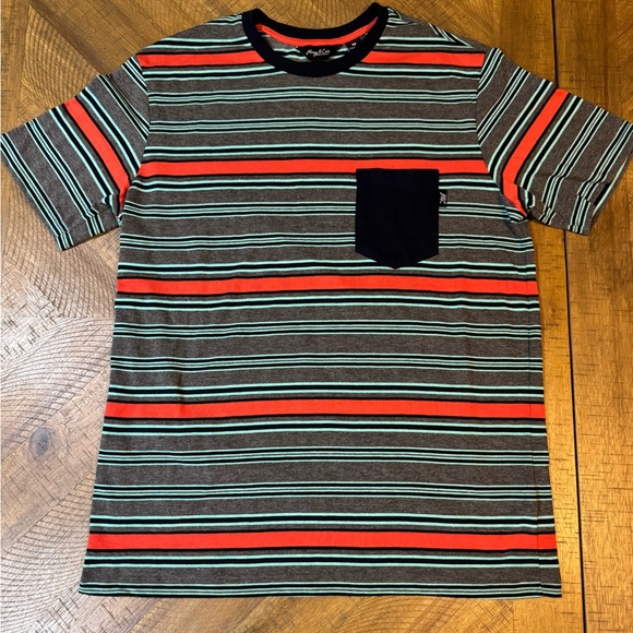 Honey & Cola Other - Men's Classic Striped Short Sleeve Tee - Red, Blue, and Gray